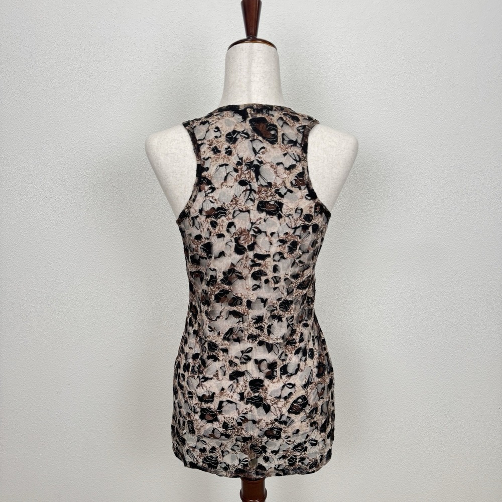 Vtg 90s Wet Seal Top Womens Medium Black Brown Floral‎ Fairy Grunge Sheer Moody - Picture 8 of 13